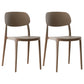 Scandinavian Plastic Armless Dining Chairs Stackable Open Back Side Chair Light Brown 2 Piece Set Clearhalo ' kitchen&dining_furn' 'Dining Chairs' 'Dining Tables & Seating' 'dining_chair' 'furn' 'furn_dining_chair' 'Furniture' 'furniture_dining_chair' 'Kitchen & Dining Furniture' 'kitchen' 3950318