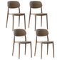 Scandinavian Plastic Armless Dining Chairs Stackable Open Back Side Chair Light Brown 4 Piece Set Clearhalo ' kitchen&dining_furn' 'Dining Chairs' 'Dining Tables & Seating' 'dining_chair' 'furn' 'furn_dining_chair' 'Furniture' 'furniture_dining_chair' 'Kitchen & Dining Furniture' 'kitchen' 3950319