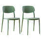 Scandinavian Plastic Armless Dining Chairs Stackable Open Back Side Chair Pea Green 2 Piece Set Clearhalo ' kitchen&dining_furn' 'Dining Chairs' 'Dining Tables & Seating' 'dining_chair' 'furn' 'furn_dining_chair' 'Furniture' 'furniture_dining_chair' 'Kitchen & Dining Furniture' 'kitchen' 3950321