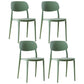 Scandinavian Plastic Armless Dining Chairs Stackable Open Back Side Chair Pea Green 4 Piece Set Clearhalo ' kitchen&dining_furn' 'Dining Chairs' 'Dining Tables & Seating' 'dining_chair' 'furn' 'furn_dining_chair' 'Furniture' 'furniture_dining_chair' 'Kitchen & Dining Furniture' 'kitchen' 3950322