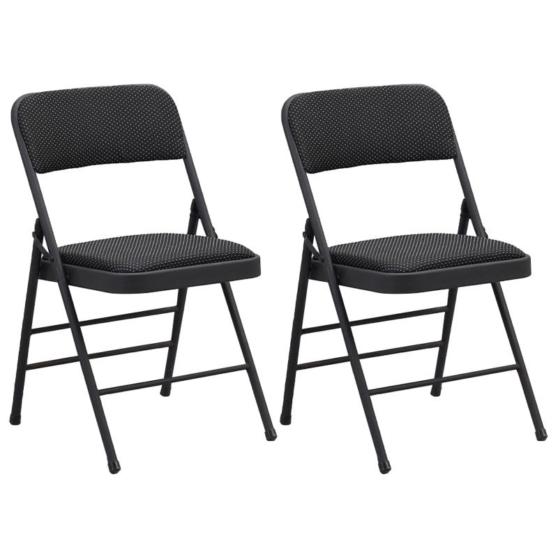 Industrial Style Folding Upholstered Side Chairs Open Back Dining Side Chairs Black 2 Piece Set Clearhalo ' kitchen&dining_furn' 'Dining Chairs' 'Dining Tables & Seating' 'dining_chair' 'furn' 'furn_dining_chair' 'Furniture' 'furniture_dining_chair' 'Kitchen & Dining Furniture' 'kitchen' 3950327