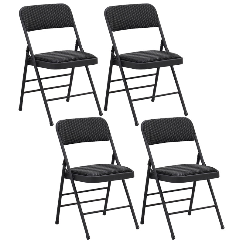 Industrial Style Folding Upholstered Side Chairs Open Back Dining Side Chairs Black 4 Piece Set Clearhalo ' kitchen&dining_furn' 'Dining Chairs' 'Dining Tables & Seating' 'dining_chair' 'furn' 'furn_dining_chair' 'Furniture' 'furniture_dining_chair' 'Kitchen & Dining Furniture' 'kitchen' 3950329