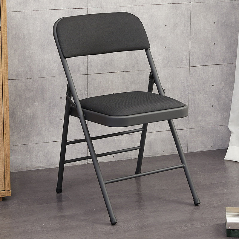 Industrial Style Folding Upholstered Side Chairs Open Back Dining Side Chairs Matte Black 1 Piece Clearhalo ' kitchen&dining_furn' 'Dining Chairs' 'Dining Tables & Seating' 'dining_chair' 'furn' 'furn_dining_chair' 'Furniture' 'furniture_dining_chair' 'Kitchen & Dining Furniture' 'kitchen' 3950330