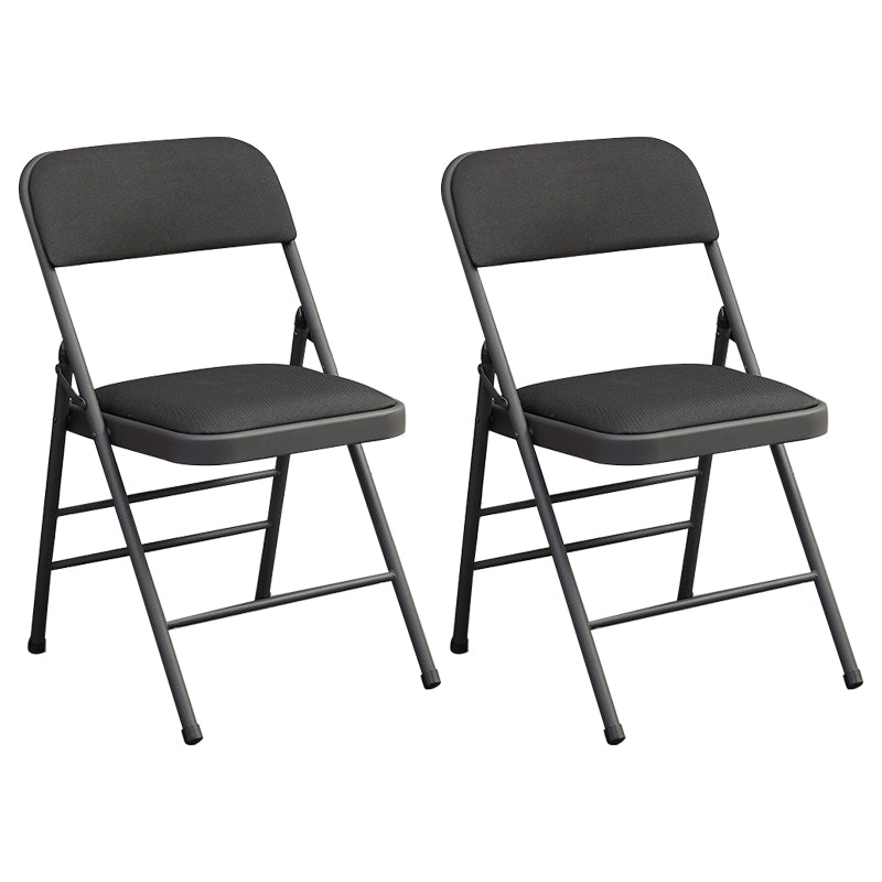 Industrial Style Folding Upholstered Side Chairs Open Back Dining Side Chairs Matte Black 2 Piece Set Clearhalo ' kitchen&dining_furn' 'Dining Chairs' 'Dining Tables & Seating' 'dining_chair' 'furn' 'furn_dining_chair' 'Furniture' 'furniture_dining_chair' 'Kitchen & Dining Furniture' 'kitchen' 3950332