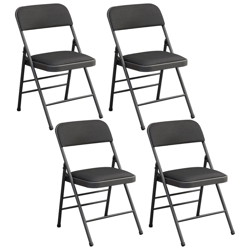 Industrial Style Folding Upholstered Side Chairs Open Back Dining Side Chairs Matte Black 4 Piece Set Clearhalo ' kitchen&dining_furn' 'Dining Chairs' 'Dining Tables & Seating' 'dining_chair' 'furn' 'furn_dining_chair' 'Furniture' 'furniture_dining_chair' 'Kitchen & Dining Furniture' 'kitchen' 3950335