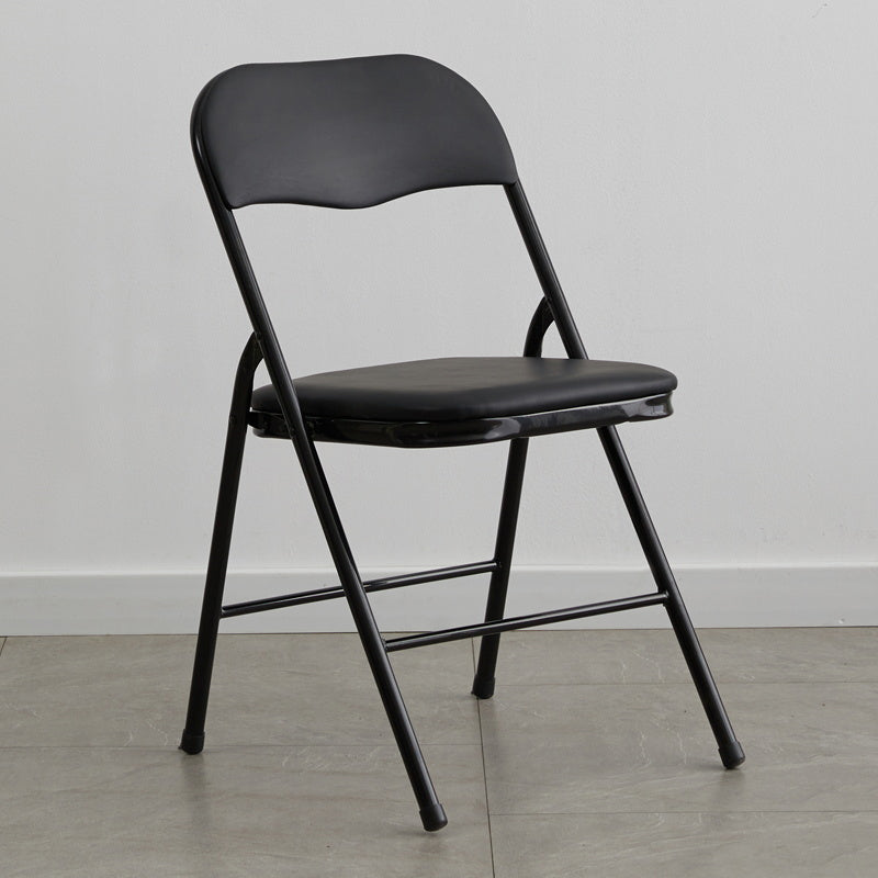 Industrial Style PU Leather Dining Chairs Open Back Dining Side Chairs for Home Black 1 Piece Black Clearhalo ' kitchen&dining_furn' 'Dining Chairs' 'Dining Tables & Seating' 'dining_chair' 'furn' 'furn_dining_chair' 'Furniture' 'furniture_dining_chair' 'Kitchen & Dining Furniture' 'kitchen' 3950347