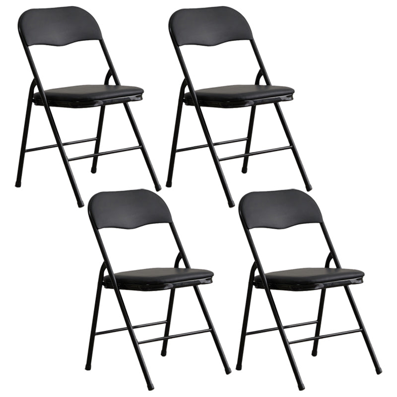 Industrial Style PU Leather Dining Chairs Open Back Dining Side Chairs for Home Black 4 Piece Set Black Clearhalo ' kitchen&dining_furn' 'Dining Chairs' 'Dining Tables & Seating' 'dining_chair' 'furn' 'furn_dining_chair' 'Furniture' 'furniture_dining_chair' 'Kitchen & Dining Furniture' 'kitchen' 3950351