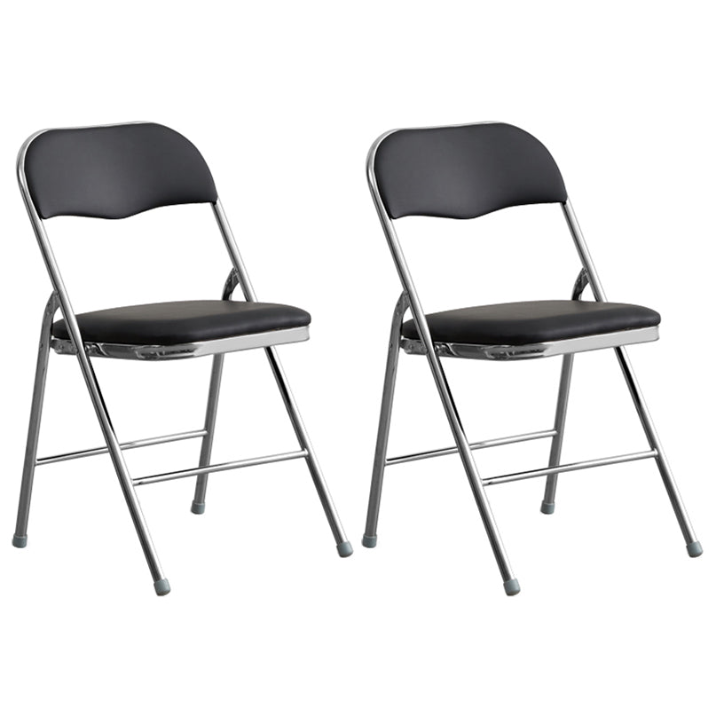 Industrial Style PU Leather Dining Chairs Open Back Dining Side Chairs for Home Black 2 Piece Set Silver Clearhalo ' kitchen&dining_furn' 'Dining Chairs' 'Dining Tables & Seating' 'dining_chair' 'furn' 'furn_dining_chair' 'Furniture' 'furniture_dining_chair' 'Kitchen & Dining Furniture' 'kitchen' 3950355