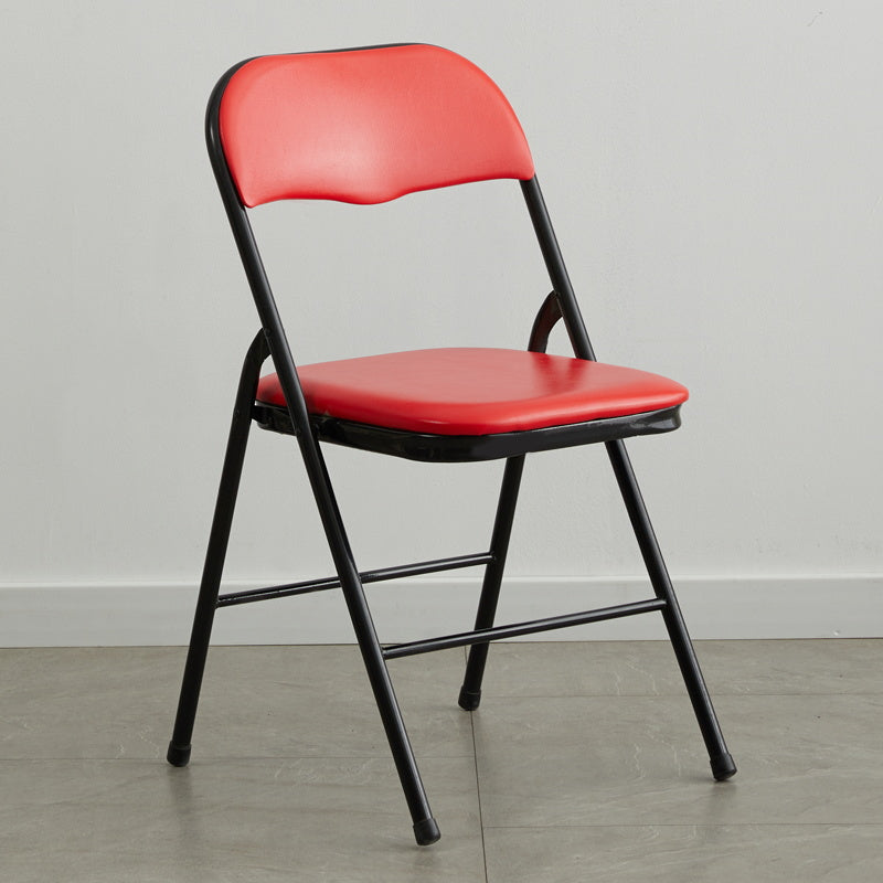 Industrial Style PU Leather Dining Chairs Open Back Dining Side Chairs for Home Red 1 Piece Black Clearhalo ' kitchen&dining_furn' 'Dining Chairs' 'Dining Tables & Seating' 'dining_chair' 'furn' 'furn_dining_chair' 'Furniture' 'furniture_dining_chair' 'Kitchen & Dining Furniture' 'kitchen' 3950358