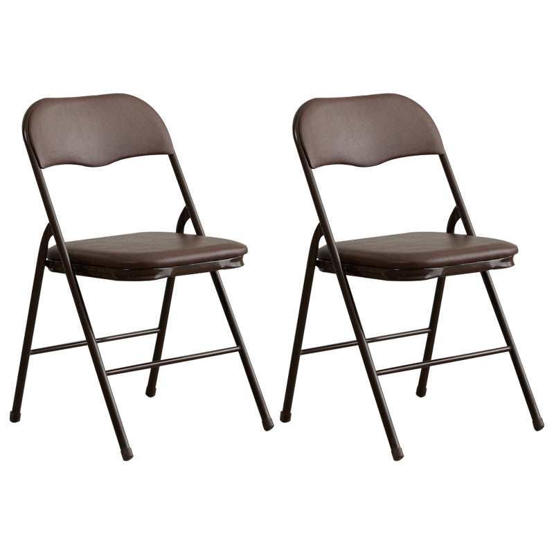 Industrial Style PU Leather Dining Chairs Open Back Dining Side Chairs for Home Brown 2 Piece Set Black Clearhalo ' kitchen&dining_furn' 'Dining Chairs' 'Dining Tables & Seating' 'dining_chair' 'furn' 'furn_dining_chair' 'Furniture' 'furniture_dining_chair' 'Kitchen & Dining Furniture' 'kitchen' 3950373