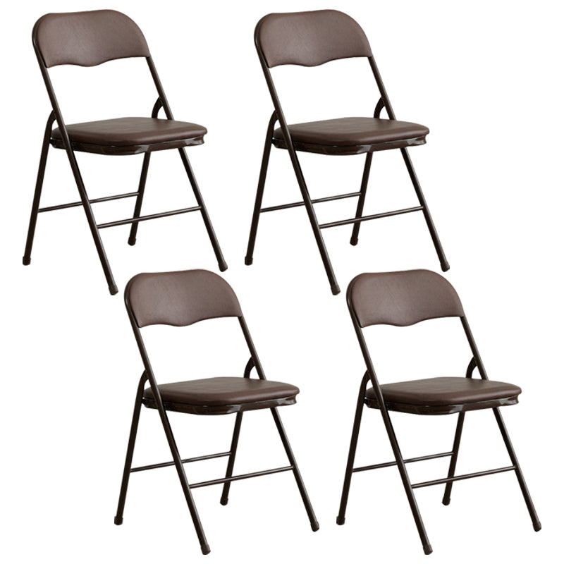 Industrial Style PU Leather Dining Chairs Open Back Dining Side Chairs for Home Brown 4 Piece Set Black Clearhalo ' kitchen&dining_furn' 'Dining Chairs' 'Dining Tables & Seating' 'dining_chair' 'furn' 'furn_dining_chair' 'Furniture' 'furniture_dining_chair' 'Kitchen & Dining Furniture' 'kitchen' 3950374