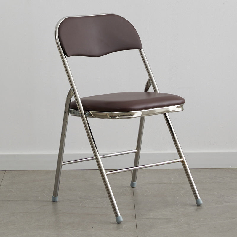 Industrial Style PU Leather Dining Chairs Open Back Dining Side Chairs for Home Brown 1 Piece Silver Clearhalo ' kitchen&dining_furn' 'Dining Chairs' 'Dining Tables & Seating' 'dining_chair' 'furn' 'furn_dining_chair' 'Furniture' 'furniture_dining_chair' 'Kitchen & Dining Furniture' 'kitchen' 3950375