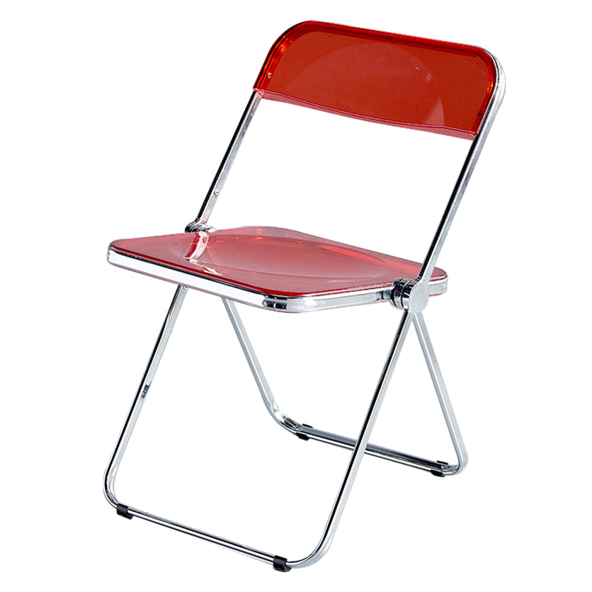 Contemporary Style Folding Armless Side Chair Open Back Single Dining Side Chair Red Clearhalo ' kitchen&dining_furn' 'Dining Chairs' 'Dining Tables & Seating' 'dining_chair' 'furn' 'furn_dining_chair' 'Furniture' 'furniture_dining_chair' 'Kitchen & Dining Furniture' 'kitchen' 3950384