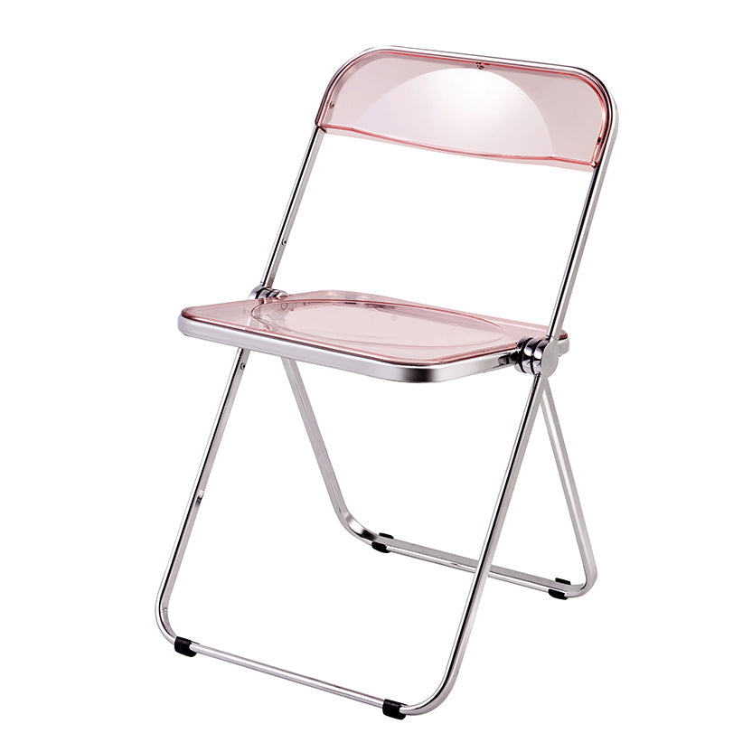 Contemporary Style Folding Armless Side Chair Open Back Single Dining Side Chair Pink Clearhalo ' kitchen&dining_furn' 'Dining Chairs' 'Dining Tables & Seating' 'dining_chair' 'furn' 'furn_dining_chair' 'Furniture' 'furniture_dining_chair' 'Kitchen & Dining Furniture' 'kitchen' 3950386