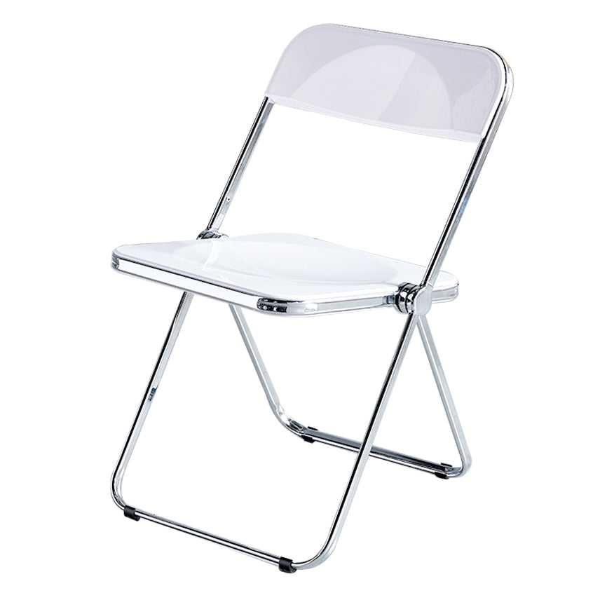 Contemporary Style Folding Armless Side Chair Open Back Single Dining Side Chair Gloss White Clearhalo ' kitchen&dining_furn' 'Dining Chairs' 'Dining Tables & Seating' 'dining_chair' 'furn' 'furn_dining_chair' 'Furniture' 'furniture_dining_chair' 'Kitchen & Dining Furniture' 'kitchen' 3950392