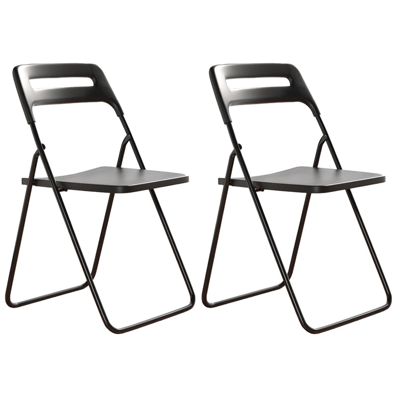 Modern Style Plastic Dining Armless Chairs Open Back Dining Side Chairs for Home Use Black 2 Piece Set Clearhalo ' kitchen&dining_furn' 'Dining Chairs' 'Dining Tables & Seating' 'dining_chair' 'furn' 'furn_dining_chair' 'Furniture' 'furniture_dining_chair' 'Kitchen & Dining Furniture' 'kitchen' 3950408