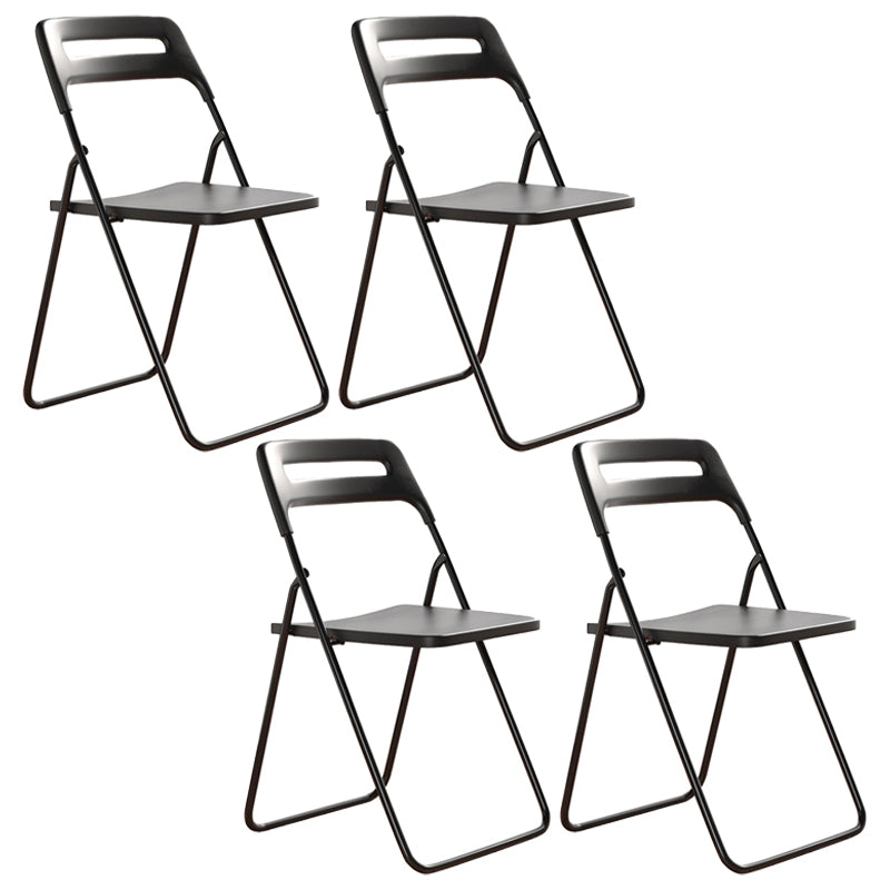Modern Style Plastic Dining Armless Chairs Open Back Dining Side Chairs for Home Use Black 4 Piece Set Clearhalo ' kitchen&dining_furn' 'Dining Chairs' 'Dining Tables & Seating' 'dining_chair' 'furn' 'furn_dining_chair' 'Furniture' 'furniture_dining_chair' 'Kitchen & Dining Furniture' 'kitchen' 3950410