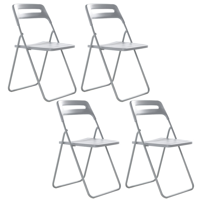 Modern Style Plastic Dining Armless Chairs Open Back Dining Side Chairs for Home Use Grey 4 Piece Set Clearhalo ' kitchen&dining_furn' 'Dining Chairs' 'Dining Tables & Seating' 'dining_chair' 'furn' 'furn_dining_chair' 'Furniture' 'furniture_dining_chair' 'Kitchen & Dining Furniture' 'kitchen' 3950416
