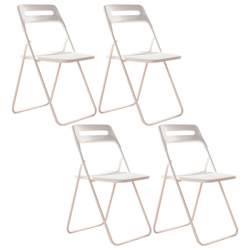 Modern Style Plastic Dining Armless Chairs Open Back Dining Side Chairs for Home Use White 4 Piece Set Clearhalo ' kitchen&dining_furn' 'Dining Chairs' 'Dining Tables & Seating' 'dining_chair' 'furn' 'furn_dining_chair' 'Furniture' 'furniture_dining_chair' 'Kitchen & Dining Furniture' 'kitchen' 3950423