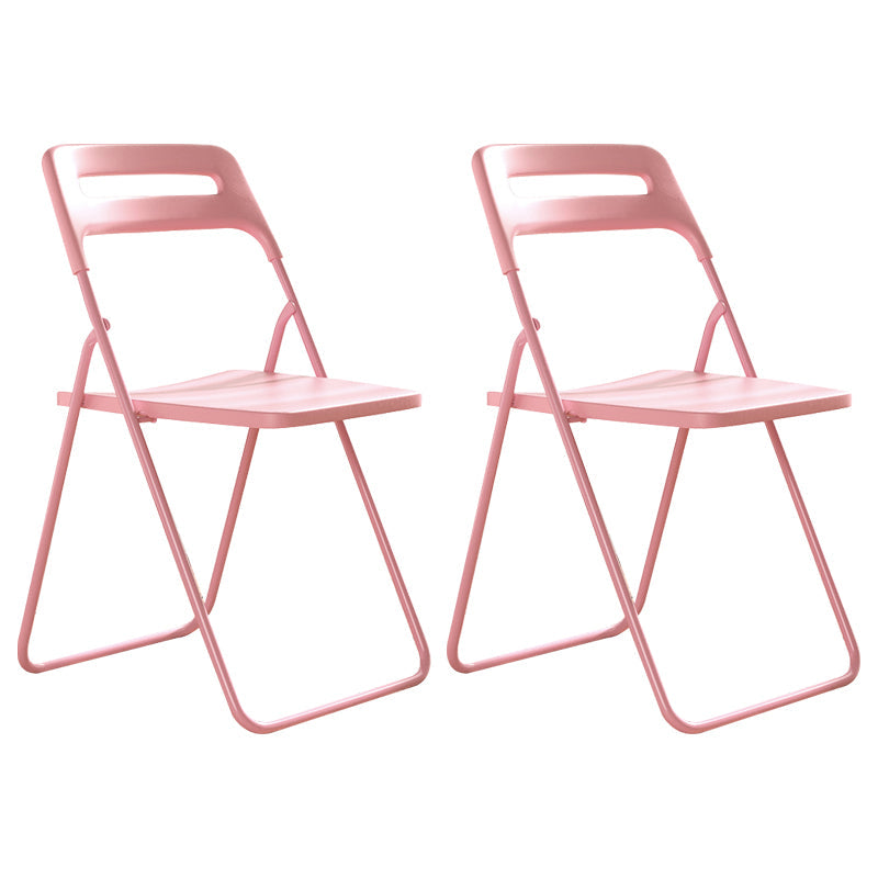 Modern Style Plastic Dining Armless Chairs Open Back Dining Side Chairs for Home Use Pink 2 Piece Set Clearhalo ' kitchen&dining_furn' 'Dining Chairs' 'Dining Tables & Seating' 'dining_chair' 'furn' 'furn_dining_chair' 'Furniture' 'furniture_dining_chair' 'Kitchen & Dining Furniture' 'kitchen' 3950430