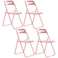 Modern Style Plastic Dining Armless Chairs Open Back Dining Side Chairs for Home Use Pink 4 Piece Set Clearhalo ' kitchen&dining_furn' 'Dining Chairs' 'Dining Tables & Seating' 'dining_chair' 'furn' 'furn_dining_chair' 'Furniture' 'furniture_dining_chair' 'Kitchen & Dining Furniture' 'kitchen' 3950431
