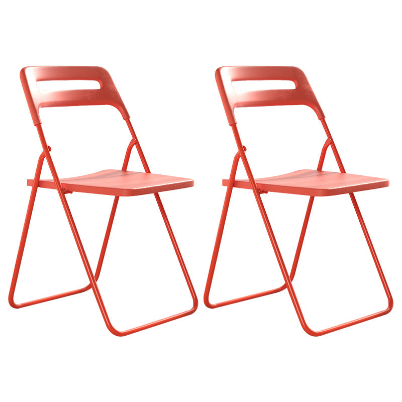 Modern Style Plastic Dining Armless Chairs Open Back Dining Side Chairs for Home Use Orange 2 Piece Set Clearhalo ' kitchen&dining_furn' 'Dining Chairs' 'Dining Tables & Seating' 'dining_chair' 'furn' 'furn_dining_chair' 'Furniture' 'furniture_dining_chair' 'Kitchen & Dining Furniture' 'kitchen' 3950436