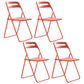 Modern Style Plastic Dining Armless Chairs Open Back Dining Side Chairs for Home Use Orange 4 Piece Set Clearhalo ' kitchen&dining_furn' 'Dining Chairs' 'Dining Tables & Seating' 'dining_chair' 'furn' 'furn_dining_chair' 'Furniture' 'furniture_dining_chair' 'Kitchen & Dining Furniture' 'kitchen' 3950437