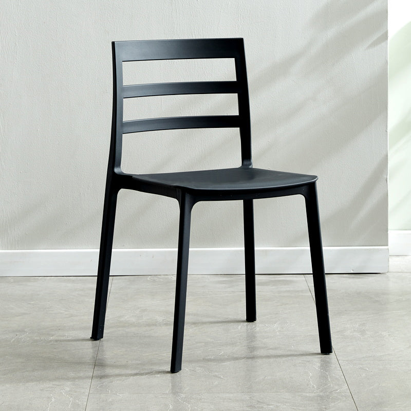 Minimalist Style Ladder Back Dining Chairs Plastic Dining Armless Chairs for Home Black 1 Piece Clearhalo ' kitchen&dining_furn' 'Dining Chairs' 'Dining Tables & Seating' 'dining_chair' 'furn' 'furn_dining_chair' 'Furniture' 'furniture_dining_chair' 'Kitchen & Dining Furniture' 'kitchen' 3950440