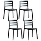 Minimalist Style Ladder Back Dining Chairs Plastic Dining Armless Chairs for Home Black 4 Piece Set Clearhalo ' kitchen&dining_furn' 'Dining Chairs' 'Dining Tables & Seating' 'dining_chair' 'furn' 'furn_dining_chair' 'Furniture' 'furniture_dining_chair' 'Kitchen & Dining Furniture' 'kitchen' 3950443