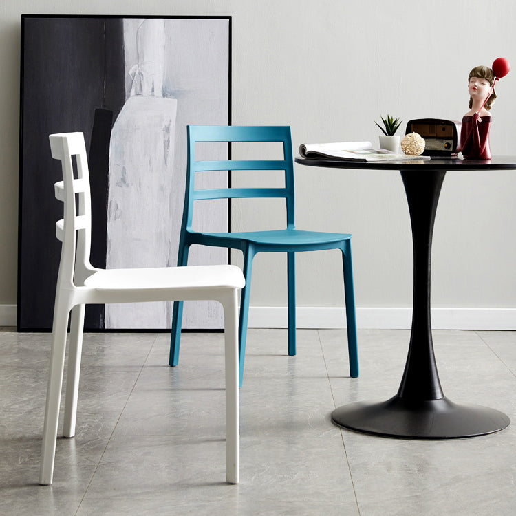 Minimalist Style Ladder Back Dining Chairs Plastic Dining Armless Chairs for Home Clearhalo ' kitchen&dining_furn' 'Dining Chairs' 'Dining Tables & Seating' 'dining_chair' 'furn' 'furn_dining_chair' 'Furniture' 'furniture_dining_chair' 'Kitchen & Dining Furniture' 'kitchen' 3950444
