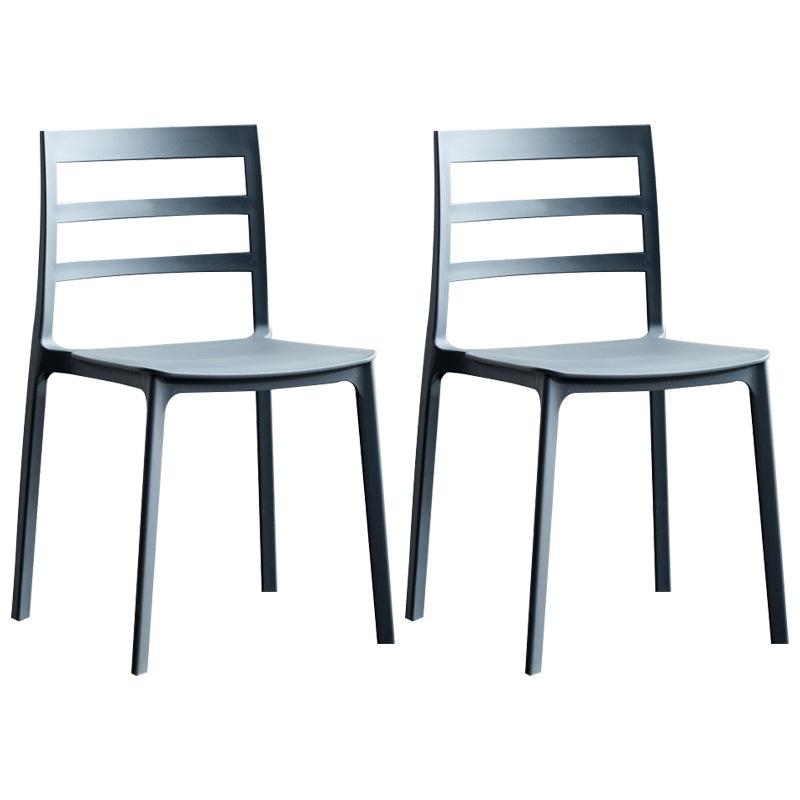Minimalist Style Ladder Back Dining Chairs Plastic Dining Armless Chairs for Home Grey 2 Piece Set Clearhalo ' kitchen&dining_furn' 'Dining Chairs' 'Dining Tables & Seating' 'dining_chair' 'furn' 'furn_dining_chair' 'Furniture' 'furniture_dining_chair' 'Kitchen & Dining Furniture' 'kitchen' 3950447