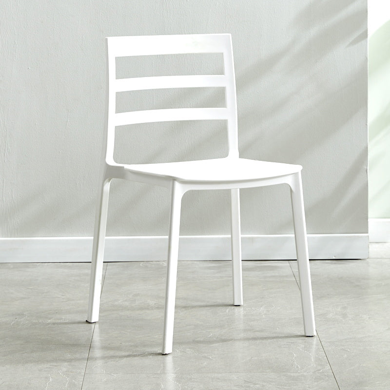 Minimalist Style Ladder Back Dining Chairs Plastic Dining Armless Chairs for Home White 1 Piece Clearhalo ' kitchen&dining_furn' 'Dining Chairs' 'Dining Tables & Seating' 'dining_chair' 'furn' 'furn_dining_chair' 'Furniture' 'furniture_dining_chair' 'Kitchen & Dining Furniture' 'kitchen' 3950452