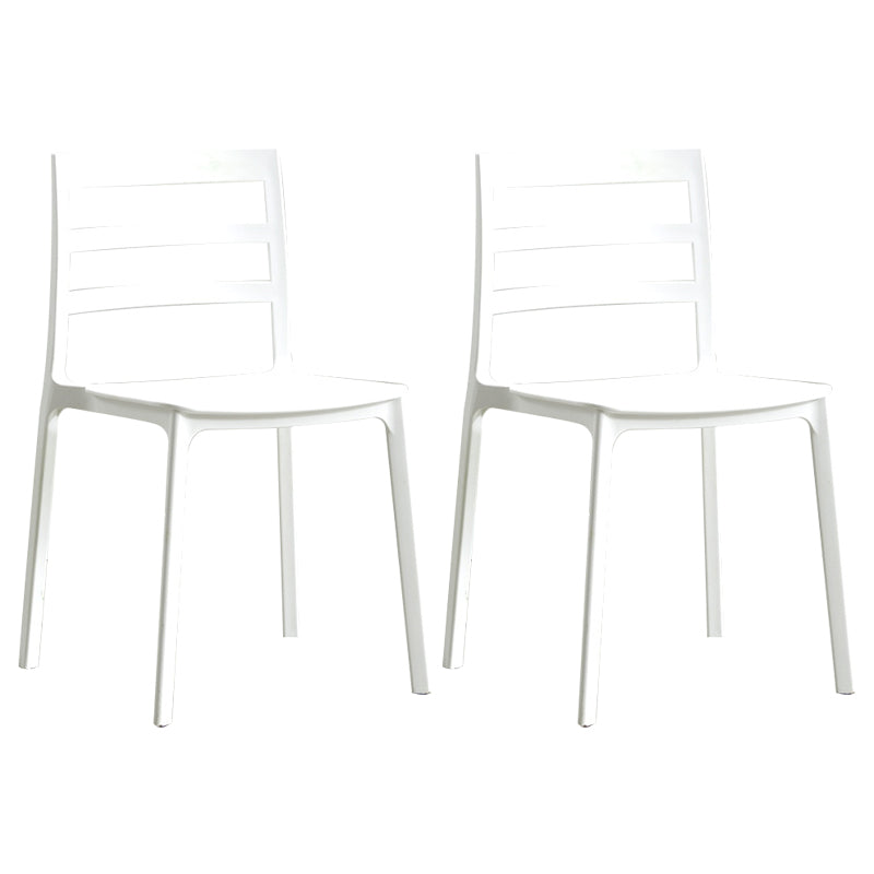 Minimalist Style Ladder Back Dining Chairs Plastic Dining Armless Chairs for Home White 2 Piece Set Clearhalo ' kitchen&dining_furn' 'Dining Chairs' 'Dining Tables & Seating' 'dining_chair' 'furn' 'furn_dining_chair' 'Furniture' 'furniture_dining_chair' 'Kitchen & Dining Furniture' 'kitchen' 3950454