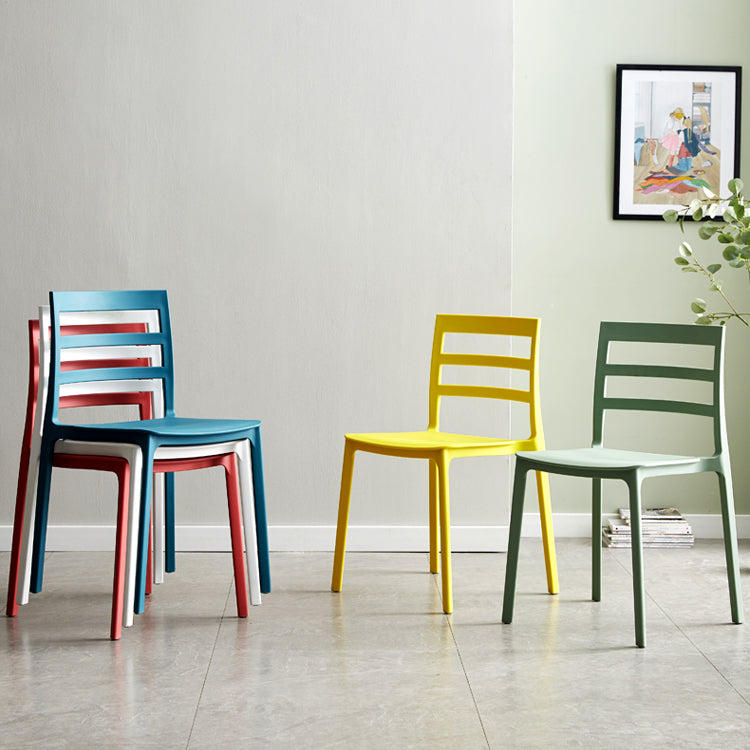 Minimalist Style Ladder Back Dining Chairs Plastic Dining Armless Chairs for Home Clearhalo ' kitchen&dining_furn' 'Dining Chairs' 'Dining Tables & Seating' 'dining_chair' 'furn' 'furn_dining_chair' 'Furniture' 'furniture_dining_chair' 'Kitchen & Dining Furniture' 'kitchen' 3950457