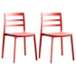 Minimalist Style Ladder Back Dining Chairs Plastic Dining Armless Chairs for Home Red 2 Piece Set Clearhalo ' kitchen&dining_furn' 'Dining Chairs' 'Dining Tables & Seating' 'dining_chair' 'furn' 'furn_dining_chair' 'Furniture' 'furniture_dining_chair' 'Kitchen & Dining Furniture' 'kitchen' 3950459