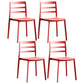 Minimalist Style Ladder Back Dining Chairs Plastic Dining Armless Chairs for Home Red 4 Piece Set Clearhalo ' kitchen&dining_furn' 'Dining Chairs' 'Dining Tables & Seating' 'dining_chair' 'furn' 'furn_dining_chair' 'Furniture' 'furniture_dining_chair' 'Kitchen & Dining Furniture' 'kitchen' 3950462