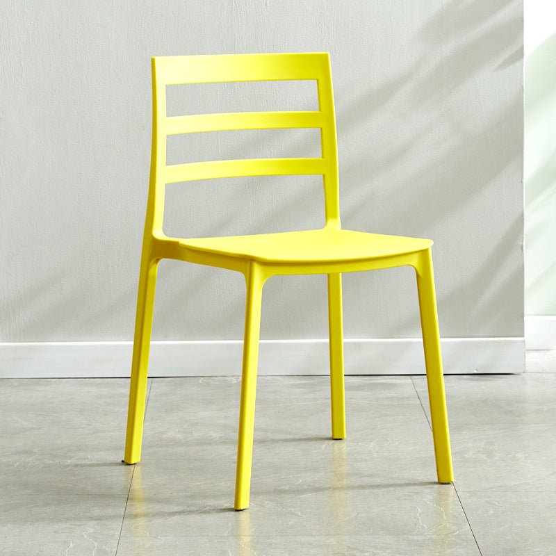 Minimalist Style Ladder Back Dining Chairs Plastic Dining Armless Chairs for Home Yellow 1 Piece Clearhalo ' kitchen&dining_furn' 'Dining Chairs' 'Dining Tables & Seating' 'dining_chair' 'furn' 'furn_dining_chair' 'Furniture' 'furniture_dining_chair' 'Kitchen & Dining Furniture' 'kitchen' 3950464