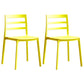 Minimalist Style Ladder Back Dining Chairs Plastic Dining Armless Chairs for Home Yellow 2 Piece Set Clearhalo ' kitchen&dining_furn' 'Dining Chairs' 'Dining Tables & Seating' 'dining_chair' 'furn' 'furn_dining_chair' 'Furniture' 'furniture_dining_chair' 'Kitchen & Dining Furniture' 'kitchen' 3950465