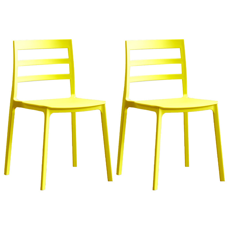 Minimalist Style Ladder Back Dining Chairs Plastic Dining Armless Chairs for Home Yellow 2 Piece Set Clearhalo ' kitchen&dining_furn' 'Dining Chairs' 'Dining Tables & Seating' 'dining_chair' 'furn' 'furn_dining_chair' 'Furniture' 'furniture_dining_chair' 'Kitchen & Dining Furniture' 'kitchen' 3950465