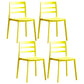 Minimalist Style Ladder Back Dining Chairs Plastic Dining Armless Chairs for Home Yellow 4 Piece Set Clearhalo ' kitchen&dining_furn' 'Dining Chairs' 'Dining Tables & Seating' 'dining_chair' 'furn' 'furn_dining_chair' 'Furniture' 'furniture_dining_chair' 'Kitchen & Dining Furniture' 'kitchen' 3950466