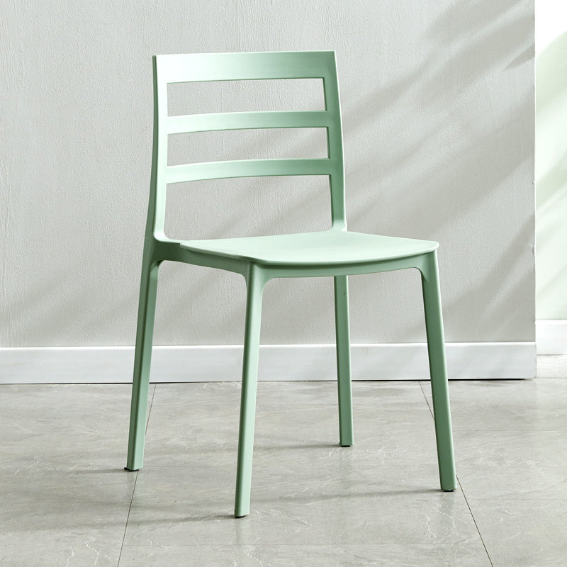 Minimalist Style Ladder Back Dining Chairs Plastic Dining Armless Chairs for Home Green 1 Piece Clearhalo ' kitchen&dining_furn' 'Dining Chairs' 'Dining Tables & Seating' 'dining_chair' 'furn' 'furn_dining_chair' 'Furniture' 'furniture_dining_chair' 'Kitchen & Dining Furniture' 'kitchen' 3950470