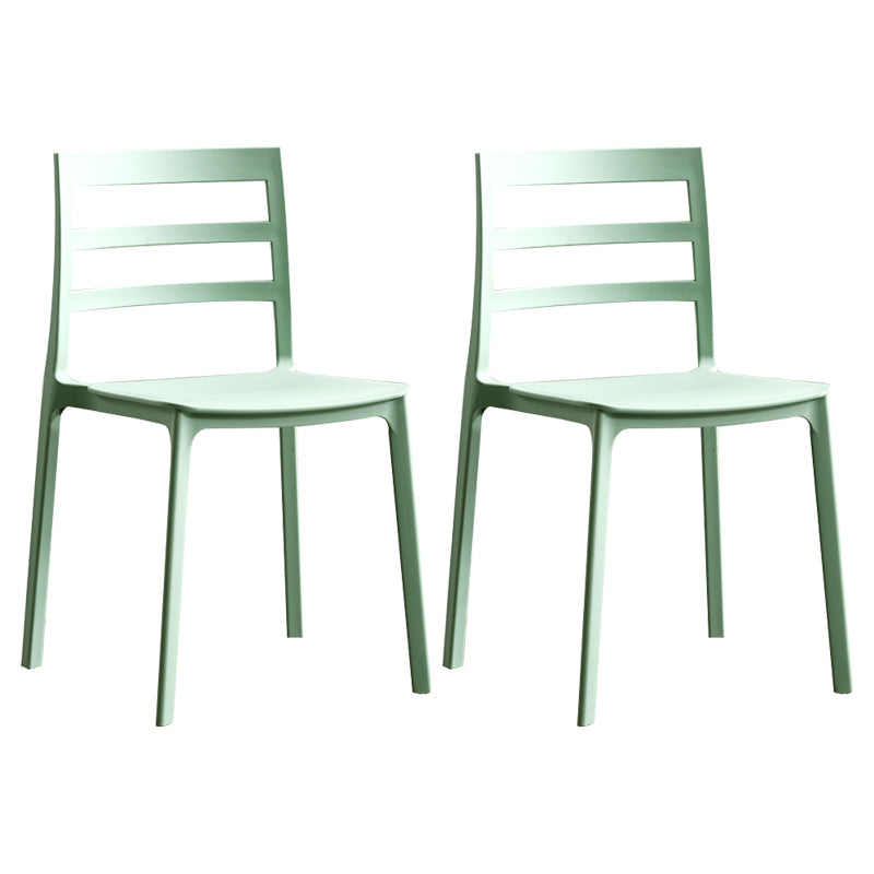 Minimalist Style Ladder Back Dining Chairs Plastic Dining Armless Chairs for Home Green 2 Piece Set Clearhalo ' kitchen&dining_furn' 'Dining Chairs' 'Dining Tables & Seating' 'dining_chair' 'furn' 'furn_dining_chair' 'Furniture' 'furniture_dining_chair' 'Kitchen & Dining Furniture' 'kitchen' 3950471