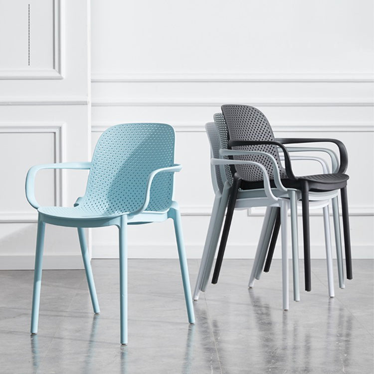 Contemporary Style Plastic Dining Armchairs Solid Back Dining SIde Chair Clearhalo ' kitchen&dining_furn' 'Dining Chairs' 'Dining Tables & Seating' 'dining_chair' 'furn' 'furn_dining_chair' 'Furniture' 'furniture_dining_chair' 'Kitchen & Dining Furniture' 'kitchen' 3950474
