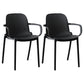 Contemporary Style Plastic Dining Armchairs Solid Back Dining SIde Chair Black 2 Piece Set Clearhalo ' kitchen&dining_furn' 'Dining Chairs' 'Dining Tables & Seating' 'dining_chair' 'furn' 'furn_dining_chair' 'Furniture' 'furniture_dining_chair' 'Kitchen & Dining Furniture' 'kitchen' 3950475