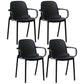 Contemporary Style Plastic Dining Armchairs Solid Back Dining SIde Chair Black 4 Piece Set Clearhalo ' kitchen&dining_furn' 'Dining Chairs' 'Dining Tables & Seating' 'dining_chair' 'furn' 'furn_dining_chair' 'Furniture' 'furniture_dining_chair' 'Kitchen & Dining Furniture' 'kitchen' 3950476