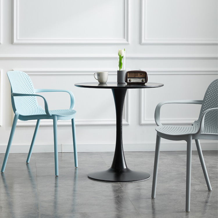 Contemporary Style Plastic Dining Armchairs Solid Back Dining SIde Chair Clearhalo ' kitchen&dining_furn' 'Dining Chairs' 'Dining Tables & Seating' 'dining_chair' 'furn' 'furn_dining_chair' 'Furniture' 'furniture_dining_chair' 'Kitchen & Dining Furniture' 'kitchen' 3950477