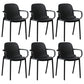 Contemporary Style Plastic Dining Armchairs Solid Back Dining SIde Chair Black 6 Piece Set Clearhalo ' kitchen&dining_furn' 'Dining Chairs' 'Dining Tables & Seating' 'dining_chair' 'furn' 'furn_dining_chair' 'Furniture' 'furniture_dining_chair' 'Kitchen & Dining Furniture' 'kitchen' 3950478
