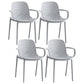 Contemporary Style Plastic Dining Armchairs Solid Back Dining SIde Chair Grey 4 Piece Set Clearhalo ' kitchen&dining_furn' 'Dining Chairs' 'Dining Tables & Seating' 'dining_chair' 'furn' 'furn_dining_chair' 'Furniture' 'furniture_dining_chair' 'Kitchen & Dining Furniture' 'kitchen' 3950483