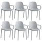 Contemporary Style Plastic Dining Armchairs Solid Back Dining SIde Chair Grey 6 Piece Set Clearhalo ' kitchen&dining_furn' 'Dining Chairs' 'Dining Tables & Seating' 'dining_chair' 'furn' 'furn_dining_chair' 'Furniture' 'furniture_dining_chair' 'Kitchen & Dining Furniture' 'kitchen' 3950484
