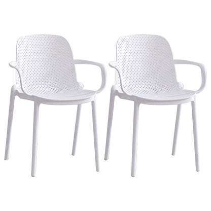 Contemporary Style Plastic Dining Armchairs Solid Back Dining SIde Chair White 2 Piece Set Clearhalo ' kitchen&dining_furn' 'Dining Chairs' 'Dining Tables & Seating' 'dining_chair' 'furn' 'furn_dining_chair' 'Furniture' 'furniture_dining_chair' 'Kitchen & Dining Furniture' 'kitchen' 3950486